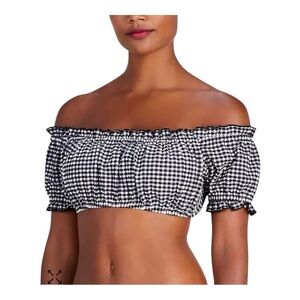 New kate spade new york
Women's Off-The-Shoulder Check-Print Bikini Top Small